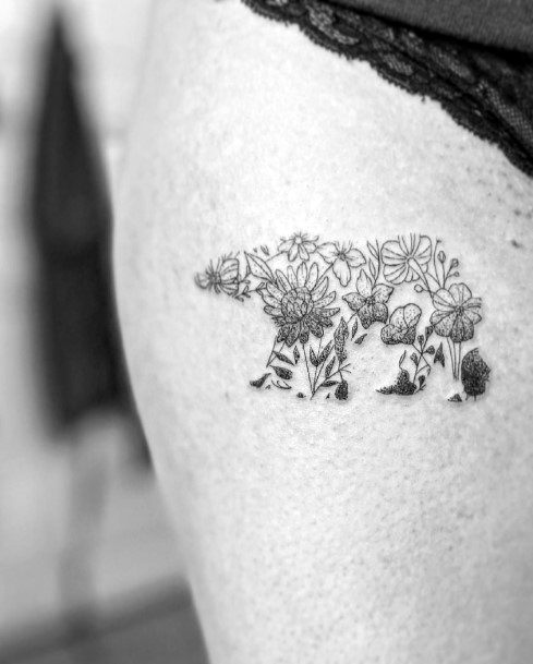 Unique Bear Tattoo For Women