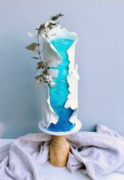 Unique Blue Wedding Cake