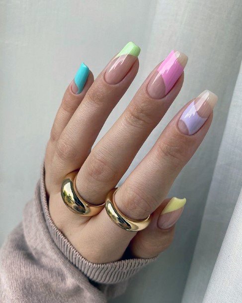 Unique Colored April Nails Women