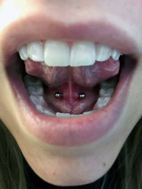 Unique Cool Frenulum Tongue Web Piercing Ideas For Women