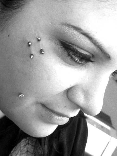 Unique Double Under Eye Scoop Piercing Design Ideas For Girls