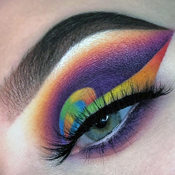 Unique Eyeshadow Art Bright Colors Women