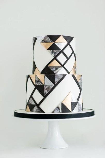 Unique Geometric Design Wedding Cake Ideas