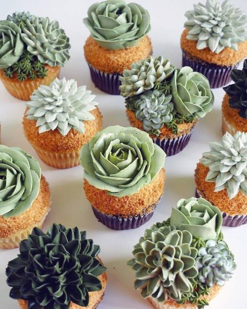 Unique Greenery Wedding Cupcake Floral Inspiration Ideas