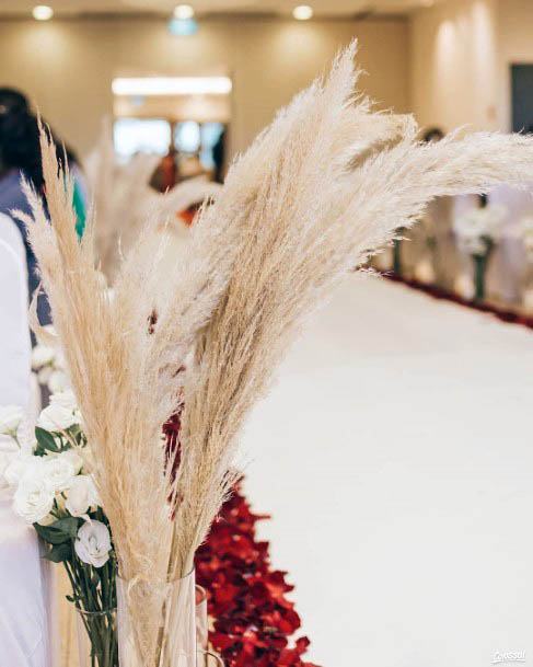 Unique Pampas Wedding Aisle Decor Ideas