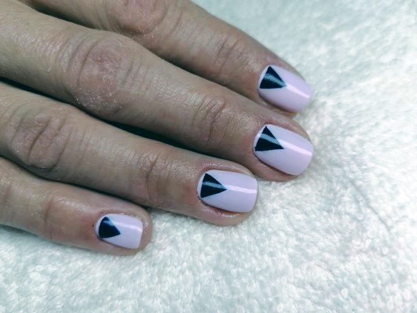 Unique Pastel Purple Black Triangle Nails For Women