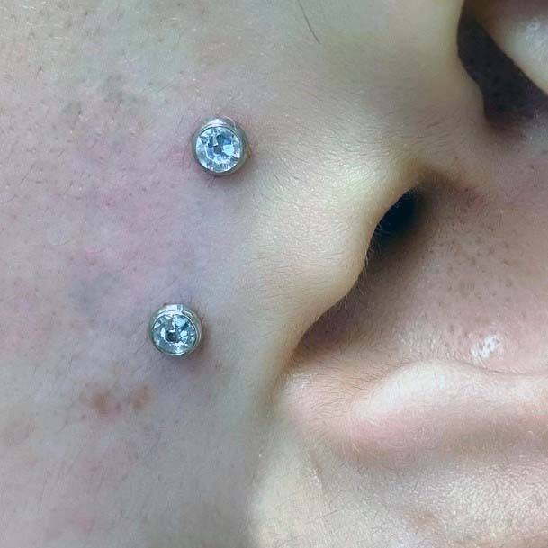 Unique Piercings Double Dazzling Diamond Dermal Ideas For Women