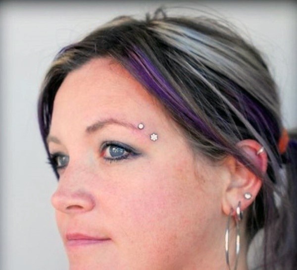 Unique Pretty Eye Brow Dermal Piercing Scoop And Elegant Ear Piercing Ideas For Women