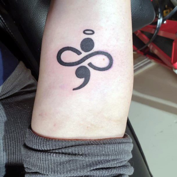 Unique Semi Colon Tattoo Womens Forearms