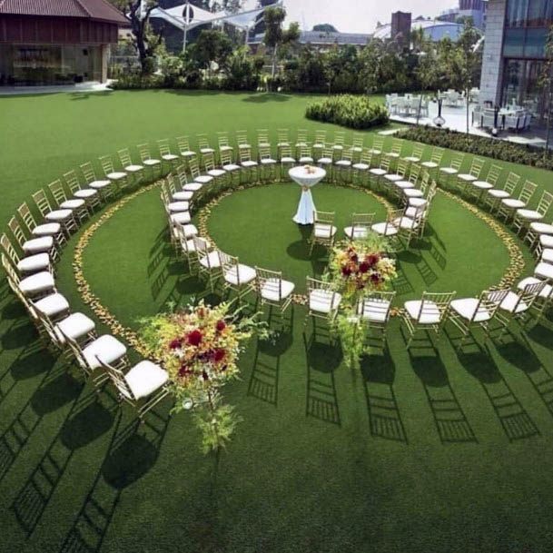 Unique Spiral Aisle Seating Wedding Decor Design