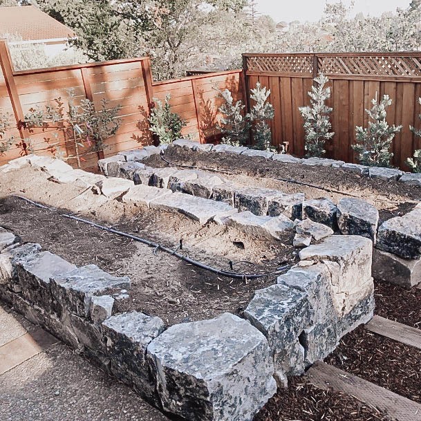 Unique Stone Rock Raised Garden Bed Ideas