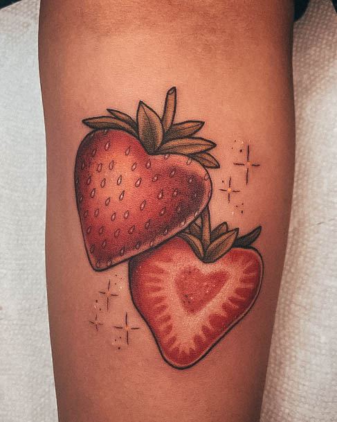 Unique Strawberry Tattoos For Women