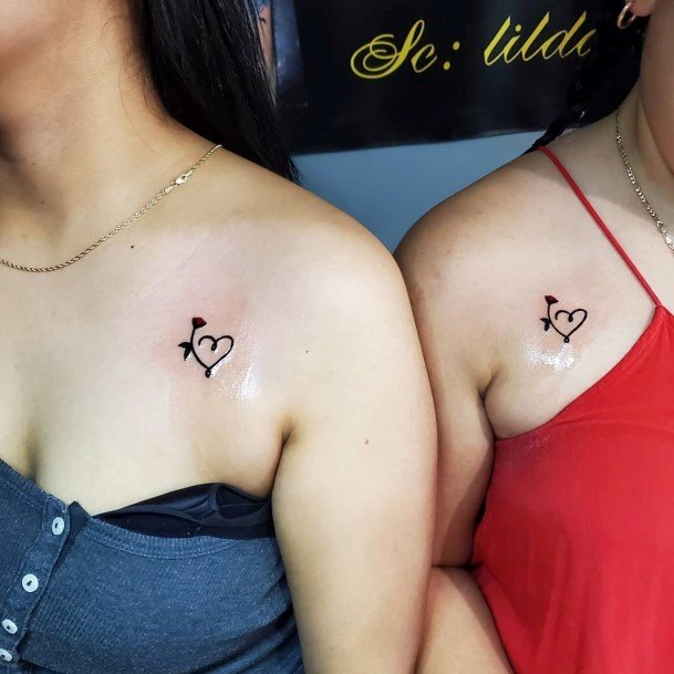Unique Tattoo Heart Shape For Women Best Friends