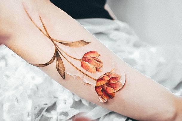 Unique Tulip Tattoos For Women