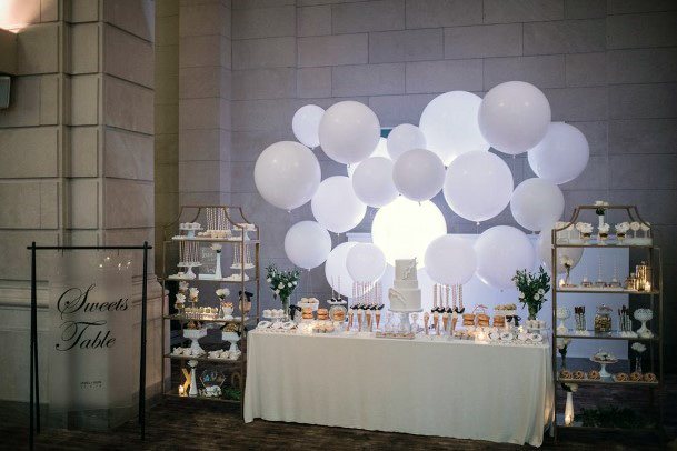 Unique Wedding Desert Table Ideas Large Purple Balloon Light Inspiration