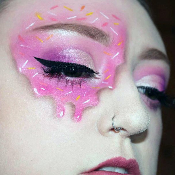 Unique Womens Melting Cotton Candy Eyeshadow Art