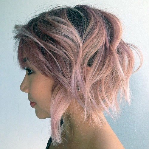 Unkempt Pink Charming Hairstyle Women