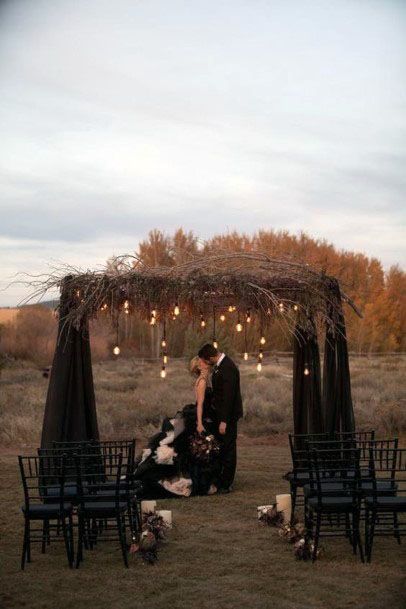 Unusual Backdrop Gothic Wedding Decor