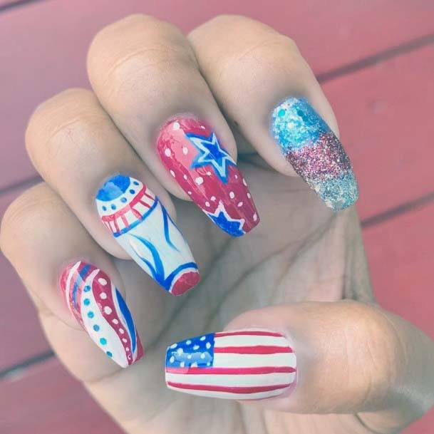 Upbeat 4th Of July Nails