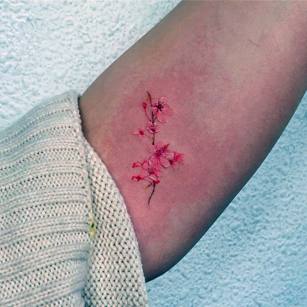 Uplifitng Cherry Blossom Tattoo Womens Arms