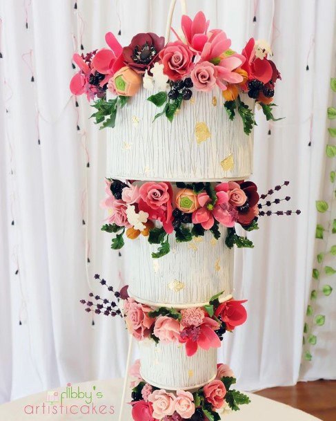 Upside Down 3 Tier Wedding Cake Women Art