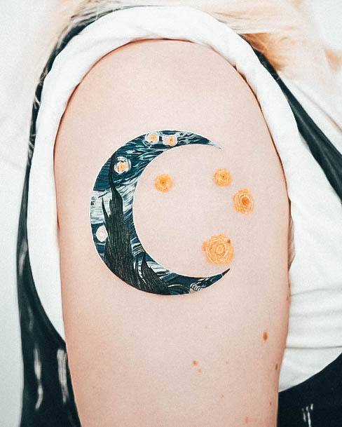 Van Gogh Womens Tattoo Designs