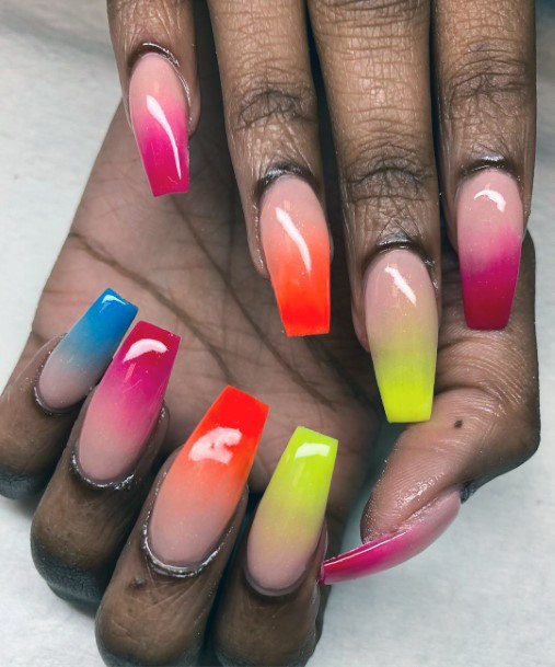 Vibrant Colorful Ombre Nail Inspiration For Ladies