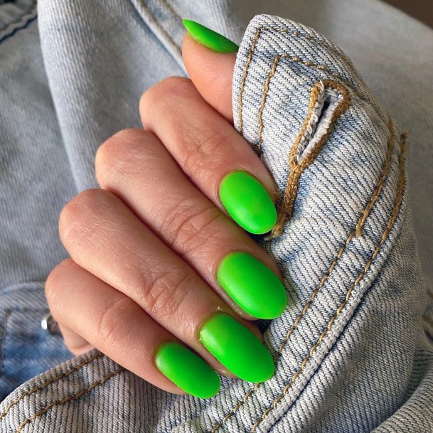 Vibrant Neon Green Nails