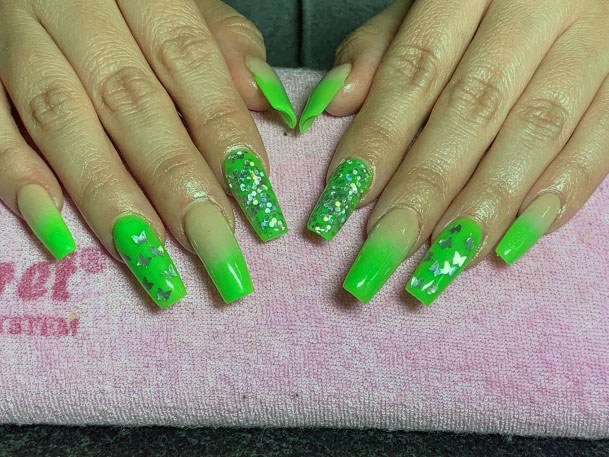 Vibrant Radient Neon Green Lime Citrus Nail Inspiration For Girls