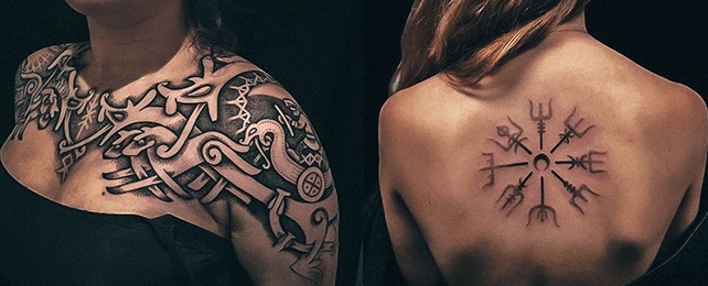 Discover female Nordic warrior body art ideas and tribal styles. 