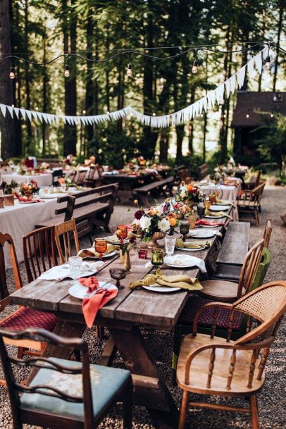 Vintage Bohemian Borrowed Reception Seating Backyard Wedding Ideas