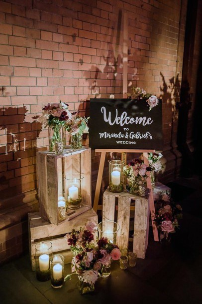 Vintage Candle Stand In Wood Wedding Decorations