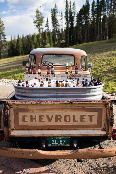Vintage Pickup Bed Bar Inspiration Country Wedding Ideas