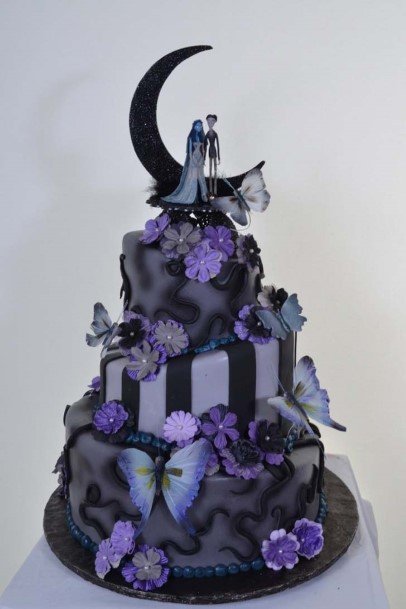 Violet Tinted Halloween Wedding Cakes