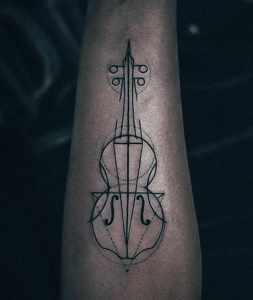 Violin Sweet Music Tattoo Designs For Girls