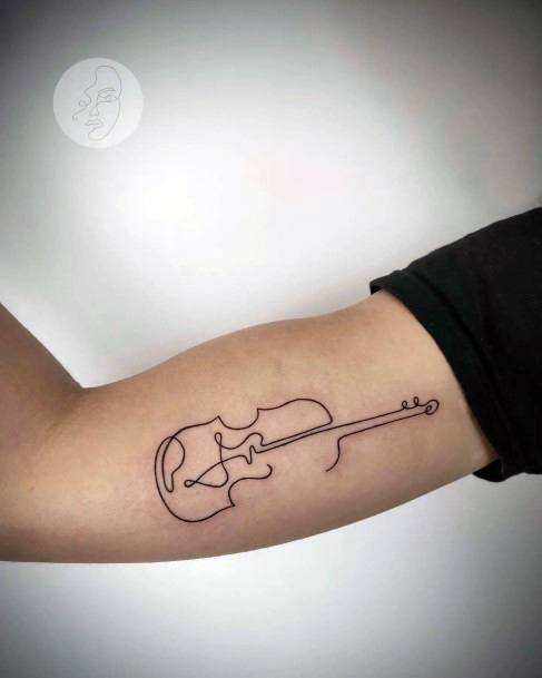 Violin Tattoo Design Inspiration For Women