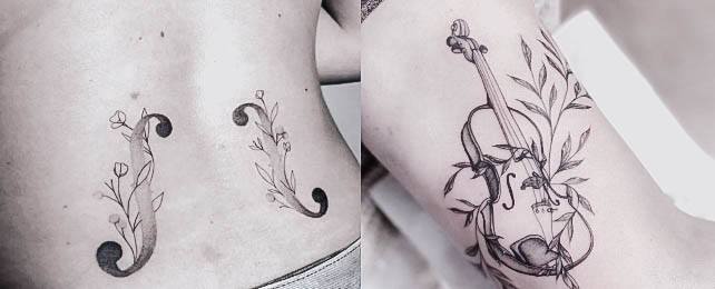 Top 100 Best Violin Tattoos For Women  Music Instrument Design Ideas