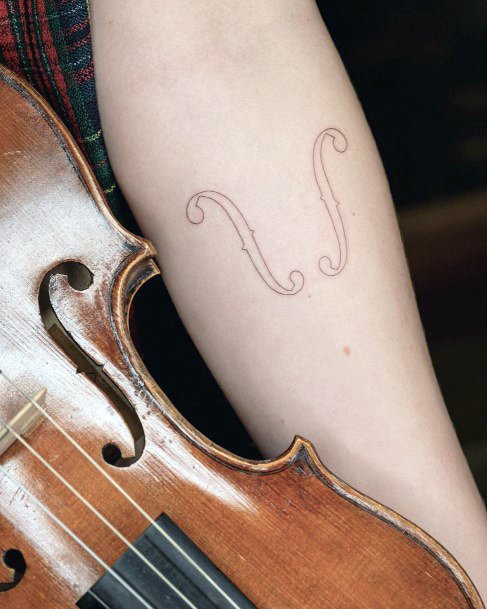 Violin Womens Tattoo Designs