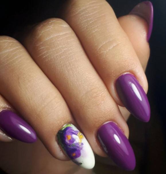 Vivid Amethyst Shellac Nails For Women