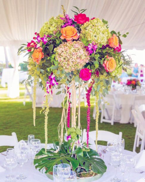 Vivid Beach Wedding Flowers