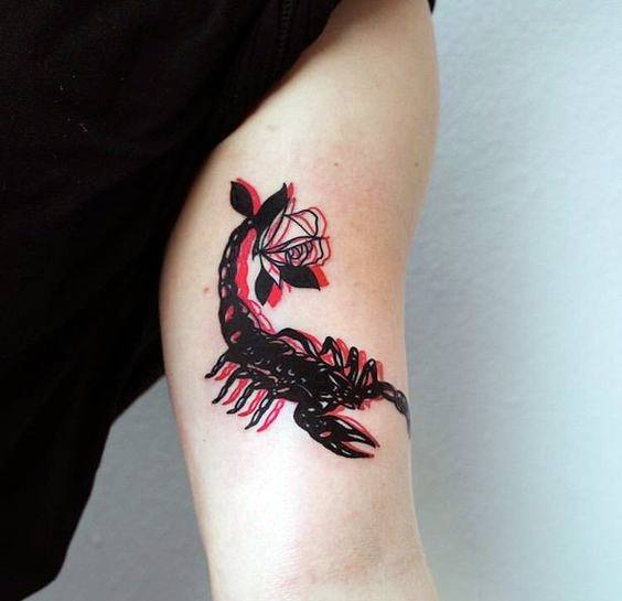 Vivid Black Scorpion Tattoo Womens Arms