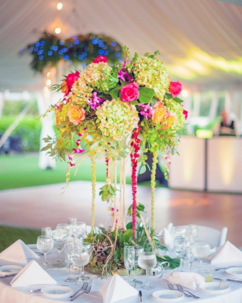 Vivid Orange Pink Tropical Wedding Flowers