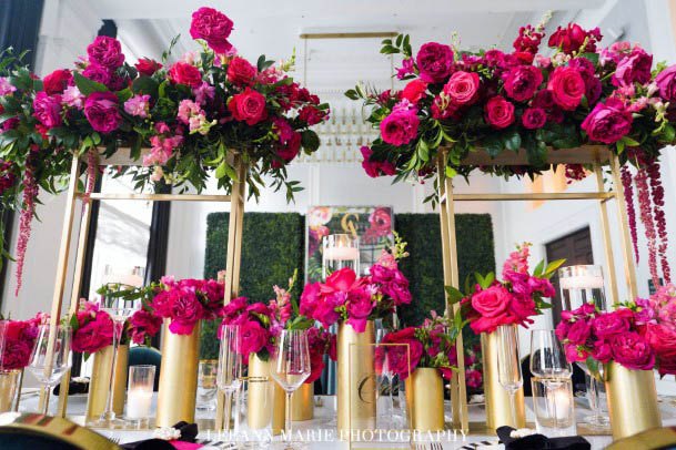 Vivid Pink Wedding Flowers