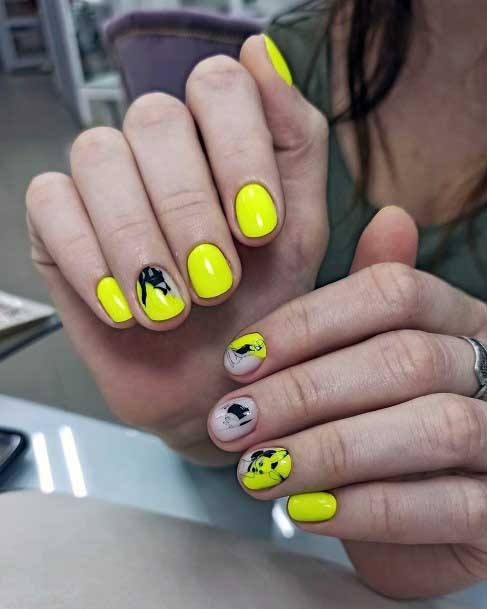 Vivid Yellow Nail Ideas Women