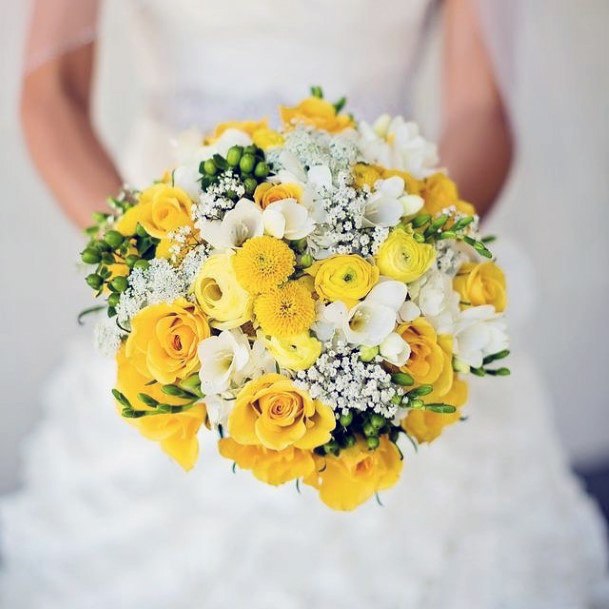 Vivid Yellow Wedding Flowers