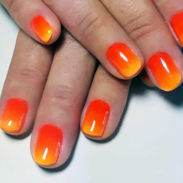 Volcanic Firey Two Tone Womens Colorful Ombre Nail Ideas