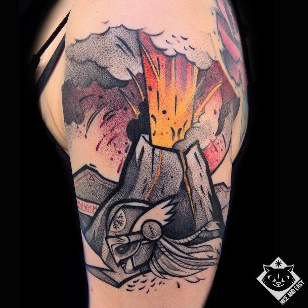 Volcano Tattoo Designs For Women