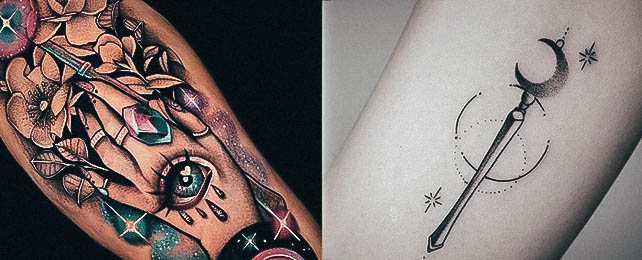 Top 100 Best Wand Tattoos For Women – Magical Design Ideas