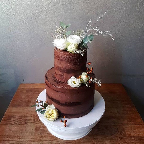 Warm Brown Chocolate Wedding Cake