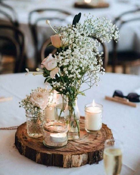 Warm White Summer Flowers At Wedding